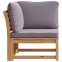 Gartenecksofa aus massiver Akazie und Kissen 73x73x65 cm von vidaXL, Modulare Sofas für den Außenbereich - Ref: Foro24-366494...