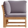 Sofá de jardín de esquina y cojines acacia maciza 73x73x65 cm by vidaXL, Modular outdoor sofas - Ref: Foro24-366494, Price: 1...
