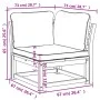 Gartenecksofa aus massiver Akazie und Kissen 73x73x65 cm von vidaXL, Modulare Sofas für den Außenbereich - Ref: Foro24-366494...
