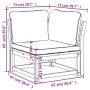 Sofá de jardín de esquina y cojines acacia maciza 73x73x65 cm by vidaXL, Modular outdoor sofas - Ref: Foro24-366494, Price: 1...