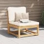 Sofá de jardín con cojines madera maciza acacia de vidaXL, Sofás modulares de exterior - Ref: Foro24-366489, Precio: 123,30 €...