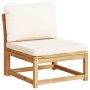 Sofá de jardín con cojines madera maciza acacia by vidaXL, Modular outdoor sofas - Ref: Foro24-366489, Price: 125,57 €, Disco...