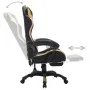Gaming-Stuhl mit RGB-LED-Leuchten, Kunstleder, Gold und Schwarz von vidaXL, Bürostühle - Ref: Foro24-288008, Preis: 194,34 €,...