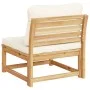 Sofá de jardín con cojines madera maciza acacia de vidaXL, Sofás modulares de exterior - Ref: Foro24-366489, Precio: 123,30 €...