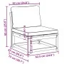 Gartensofa mit massivem Akazienholz und Kissen von vidaXL, Modulare Sofas für den Außenbereich - Ref: Foro24-366489, Preis: 1...