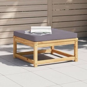 Taburete de jardín con cojines madera maciza de acacia by vidaXL, Modular outdoor sofas - Ref: Foro24-366496, Price: 109,64 €...