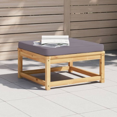 Taburete de jardín con cojines madera maciza de acacia by vidaXL, Modular outdoor sofas - Ref: Foro24-366496, Price: 112,14 €...