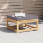 Taburete de jardín con cojines madera maciza de acacia by vidaXL, Modular outdoor sofas - Ref: Foro24-366496, Price: 112,14 €...