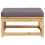 Taburete de jardín con cojines madera maciza de acacia by vidaXL, Modular outdoor sofas - Ref: Foro24-366496, Price: 109,57 €...
