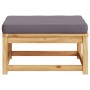 Taburete de jardín con cojines madera maciza de acacia by vidaXL, Modular outdoor sofas - Ref: Foro24-366496, Price: 112,14 €...