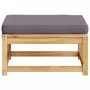 Taburete de jardín con cojines madera maciza de acacia by vidaXL, Modular outdoor sofas - Ref: Foro24-366496, Price: 109,57 €...