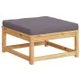 Taburete de jardín con cojines madera maciza de acacia by vidaXL, Modular outdoor sofas - Ref: Foro24-366496, Price: 109,57 €...
