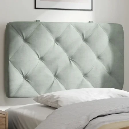 Cabecero de cama acolchado terciopelo gris claro 90 cm de vidaXL, Cabeceros y pies de cama - Ref: Foro24-374708, Precio: 37,5...