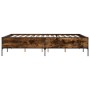 Bettgestell aus Holzwerkstoff, Metall, geräucherte Eiche, 120 x 190 cm von vidaXL, Betten und Lattenroste - Ref: Foro24-32798...