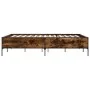 Estructura cama madera ingeniería metal roble ahumado 120x190cm de vidaXL, Camas y somieres - Ref: Foro24-3279819, Precio: 13...