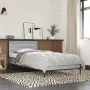 Sonoma gray metal engineered wood bed frame 90x200 cm by vidaXL, Beds and slatted bases - Ref: Foro24-845520, Price: 82,43 €,...
