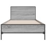 Estructura cama madera ingeniería metal gris Sonoma 90x200 cm de vidaXL, Camas y somieres - Ref: Foro24-845520, Precio: 83,22...