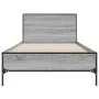 Sonoma-graues Metall-Holzwerkstoff-Bettgestell 90 x 200 cm von vidaXL, Betten und Lattenroste - Ref: Foro24-845520, Preis: 82...