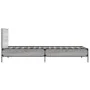 Sonoma gray metal engineered wood bed frame 90x200 cm by vidaXL, Beds and slatted bases - Ref: Foro24-845520, Price: 82,43 €,...