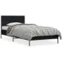 Engineered wood and black metal bed frame 90x200 cm by vidaXL, Beds and slatted bases - Ref: Foro24-845517, Price: 81,74 €, D...