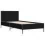 Engineered wood and black metal bed frame 90x200 cm by vidaXL, Beds and slatted bases - Ref: Foro24-845517, Price: 81,74 €, D...