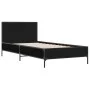 Estructura de cama madera de ingeniería y metal negra 75x190 cm de vidaXL, Camas y somieres - Ref: Foro24-845557, Precio: 93,...