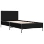 Schwarzer Bettrahmen aus Holzwerkstoff und Metall, 75 x 190 cm von vidaXL, Betten und Lattenroste - Ref: Foro24-845557, Preis...