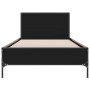 Estructura de cama madera de ingeniería y metal negra 75x190 cm de vidaXL, Camas y somieres - Ref: Foro24-845557, Precio: 94,...