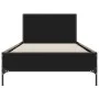 Estructura de cama madera de ingeniería y metal negra 75x190 cm de vidaXL, Camas y somieres - Ref: Foro24-845557, Precio: 93,...