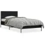 Engineered wood and black metal bed frame 100x200 cm by vidaXL, Beds and slatted bases - Ref: Foro24-845522, Price: 75,41 €, ...