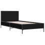 Bettgestell aus Holzwerkstoff und schwarzem Metall, 100 x 200 cm von vidaXL, Betten und Lattenroste - Ref: Foro24-845522, Pre...