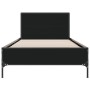 Estructura de cama madera ingeniería y metal negro 100x200 cm de vidaXL, Camas y somieres - Ref: Foro24-845522, Precio: 84,54 €