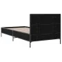 Engineered wood and black metal bed frame 100x200 cm by vidaXL, Beds and slatted bases - Ref: Foro24-845522, Price: 75,41 €, ...