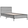 Estructura cama madera ingeniería metal gris Sonoma 75x190 cm de vidaXL, Camas y somieres - Ref: Foro24-845560, Precio: 77,77...