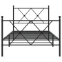 Bettgestell mit Kopfteil und Fußteil aus schwarzem Metall 90x200 cm von vidaXL, Betten und Lattenroste - Ref: Foro24-376513, ...