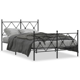 Estructura de cama cabecero y estribo metal negro 120x200 cm de vidaXL, Camas y somieres - Ref: Foro24-376518, Precio: 108,21...