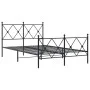 Black metal headboard and footboard bed frame 120x200 cm by vidaXL, Beds and slatted bases - Ref: Foro24-376518, Price: 106,7...