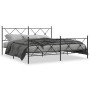 Estructura de cama cabecero y estribo metal negro 180x200 cm