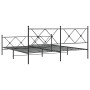 Bettgestell mit Kopf- und Fußteil aus schwarzem Metall, 180 x 200 cm von vidaXL, Betten und Lattenroste - Ref: Foro24-376524,...