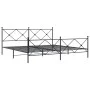 Black metal headboard and footboard bed frame 193x203 cm by vidaXL, Beds and slatted bases - Ref: Foro24-376526, Price: 140,6...