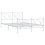 Metal bed frame with headboard and white footboard 140x200 cm by vidaXL, Beds and slatted bases - Ref: Foro24-376570, Price: ...
