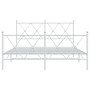 Bettgestell aus Metall mit Kopfteil und weißem Fußteil 140x200 cm von vidaXL, Betten und Lattenroste - Ref: Foro24-376570, Pr...