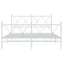 Metal bed frame with headboard and white footboard 140x200 cm by vidaXL, Beds and slatted bases - Ref: Foro24-376570, Price: ...