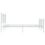 Metal bed frame with headboard and white footboard 140x200 cm by vidaXL, Beds and slatted bases - Ref: Foro24-376570, Price: ...