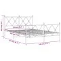 Metal bed frame with headboard and white footboard 140x200 cm by vidaXL, Beds and slatted bases - Ref: Foro24-376570, Price: ...