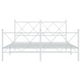 Bettgestell aus Metall mit Kopfteil und weißem Fußteil 160x200 cm von vidaXL, Betten und Lattenroste - Ref: Foro24-376572, Pr...