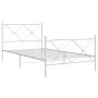 Metal bed frame with headboard and footboard white 100x200 cm by vidaXL, Beds and slatted bases - Ref: Foro24-376564, Price: ...