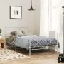 Metal bed frame with headboard and footboard white 100x200 cm by vidaXL, Beds and slatted bases - Ref: Foro24-376564, Price: ...