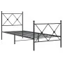 Bed frame with headboard and black metal footboard 80x200 cm by vidaXL, Beds and slatted bases - Ref: Foro24-376511, Price: 7...