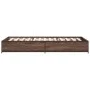Brown oak metal engineered wood bed frame 90x200 cm by vidaXL, Beds and slatted bases - Ref: Foro24-845115, Price: 72,27 €, D...